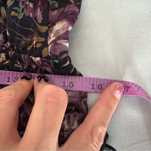 MELLODAY Floral Chiffon Midi Maxi Deep V-neck Flutter Sleeve Dress w Pockets - Picture 5 of 17